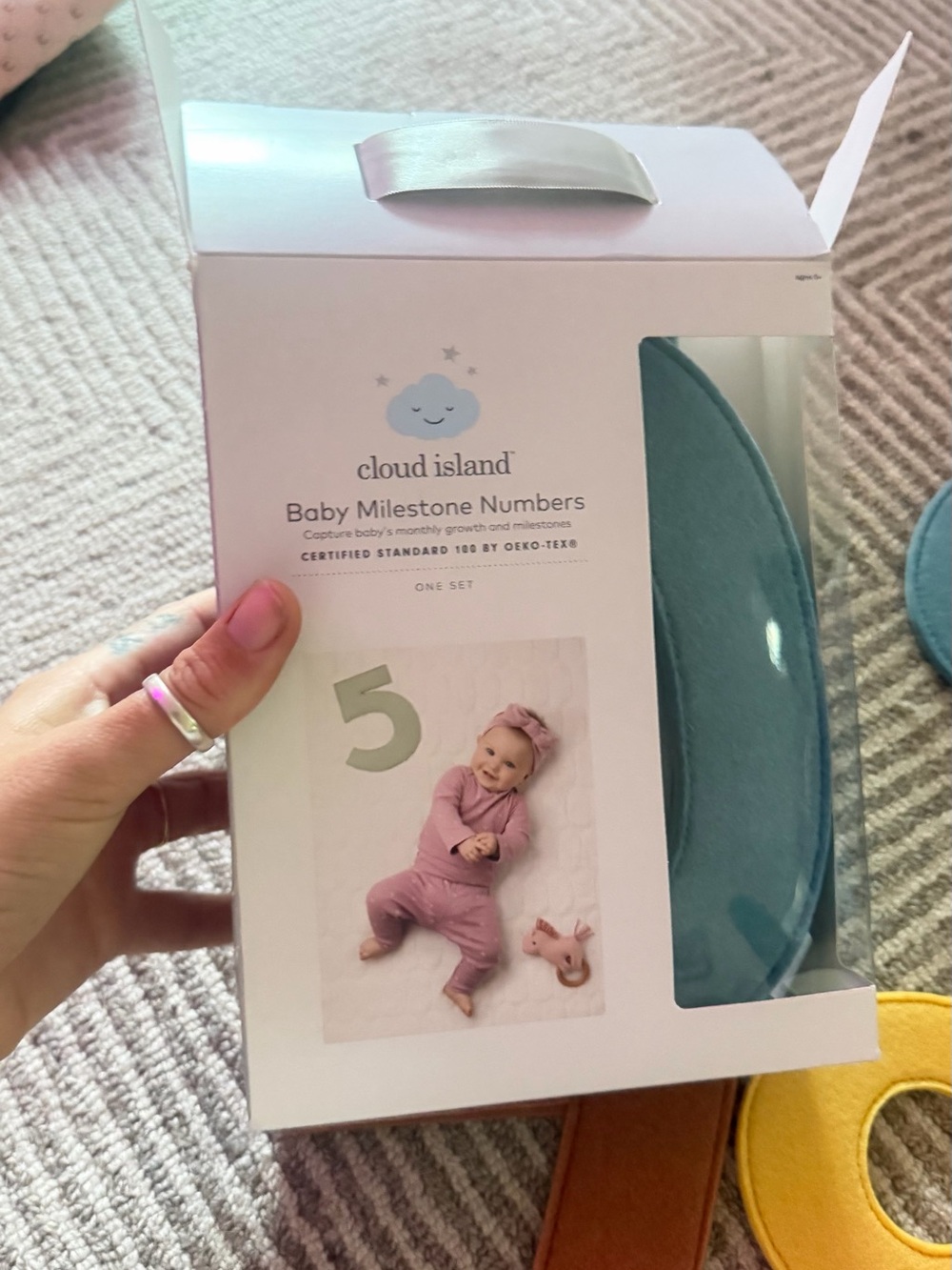 Brand New cloud island Baby Milestone Numbers - Blue and Pink Accent - Picture 3 of 3